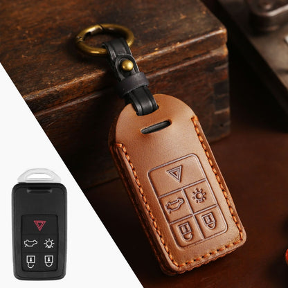 Volvo XC60 Leather Car Key Cover 5,6 Button