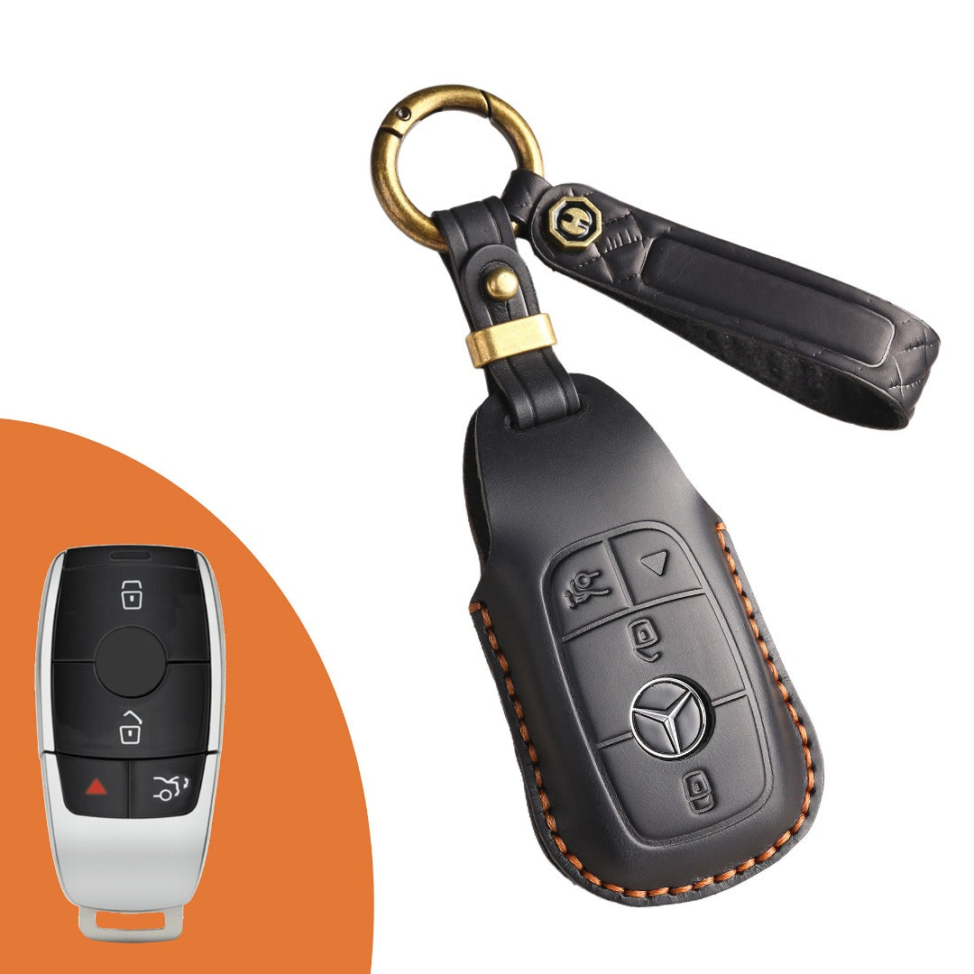 Mercedes Benz Leather Car Key Cover 3,4 Button