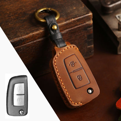 Nissan Sylphy Tiida X-Trail Qashqai Kicks Leather Car Key Cover 2,3 Button