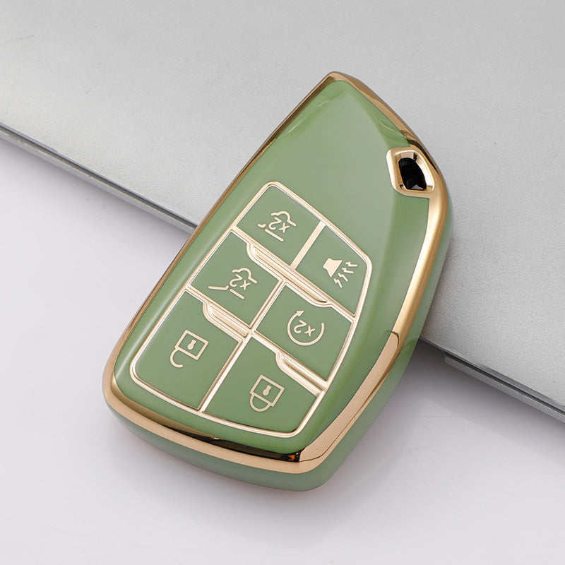 Carsine Chevrolet Car Key Case Golden Edge Green / Key case