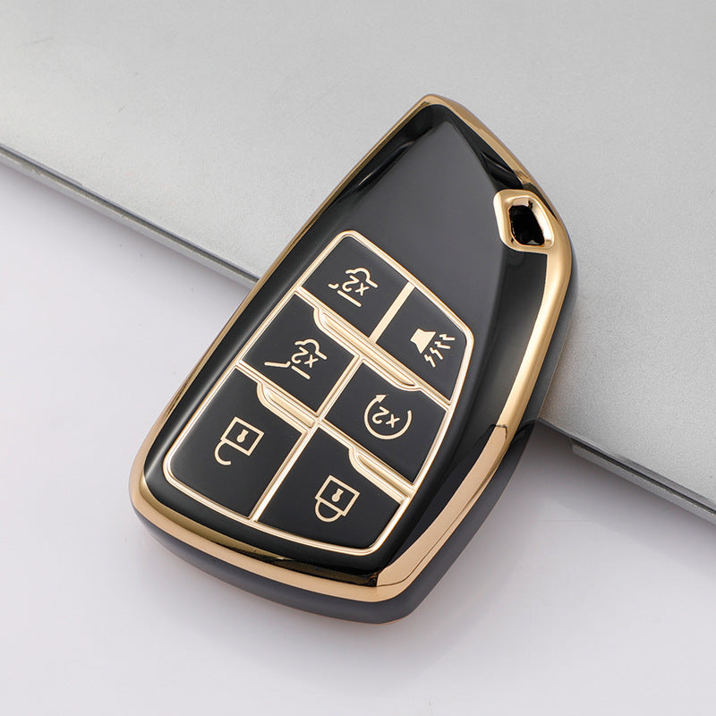 Carsine Chevrolet Car Key Case Golden Edge Black / Key case