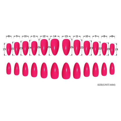 Carsine 24 Pcs Pink Acrylic Fake Nails Press On