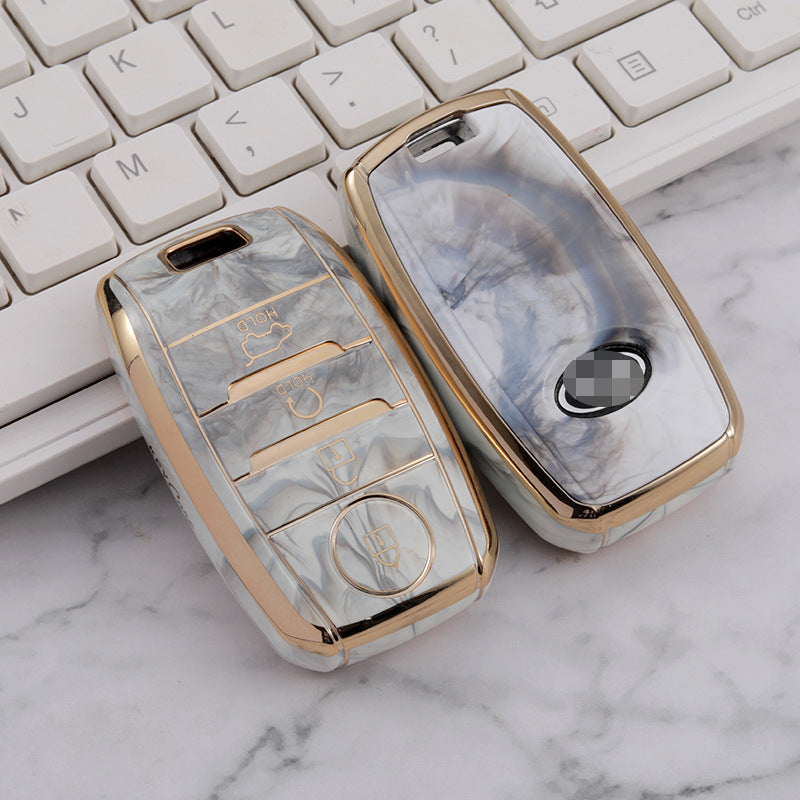 Carsine Kia Car Key Case Gold Inlaid With Jade Grey / Key case