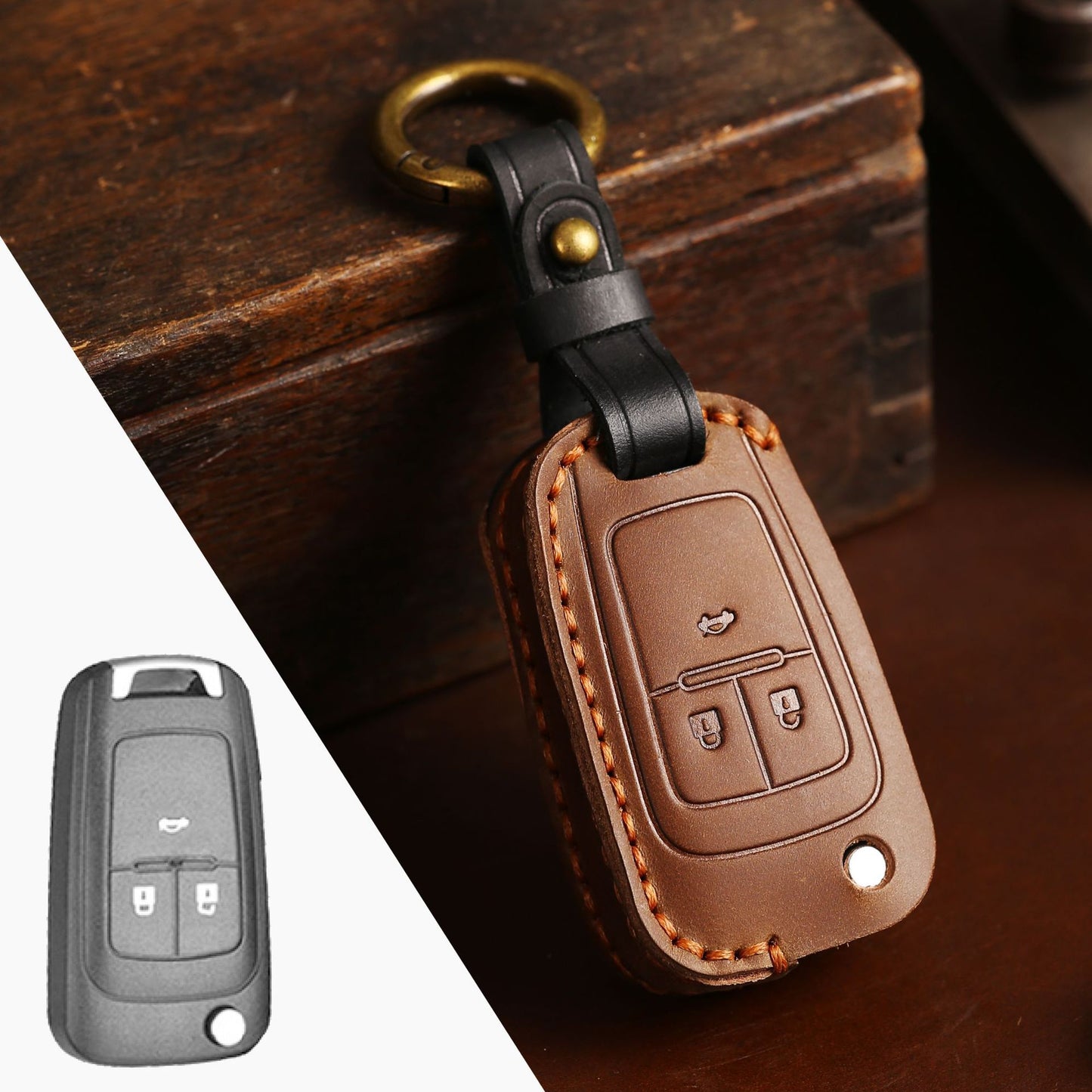 Buick Chevrolet Leather Car Key Cover 2,3,4,5 Button