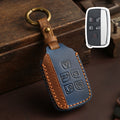 Carsine Land Rover Jaguar Leather Car Key Cover Blue