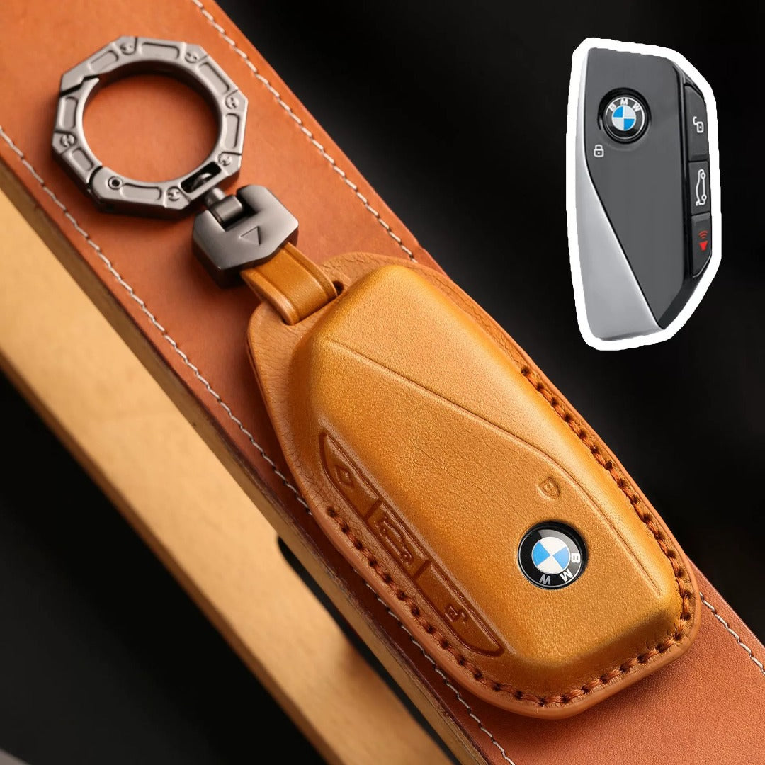 BMW Leather Car Key Cover - Genuine Leather, Premium Fit for All BMW Models