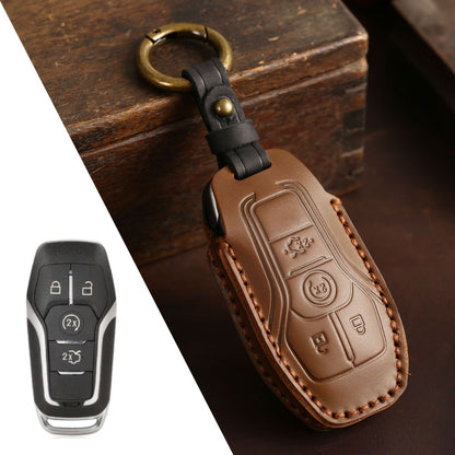 Ford Escort Mondeo EcoSport Edge Mustang Explorer Leather Car Key Cover 3,4,5 Button