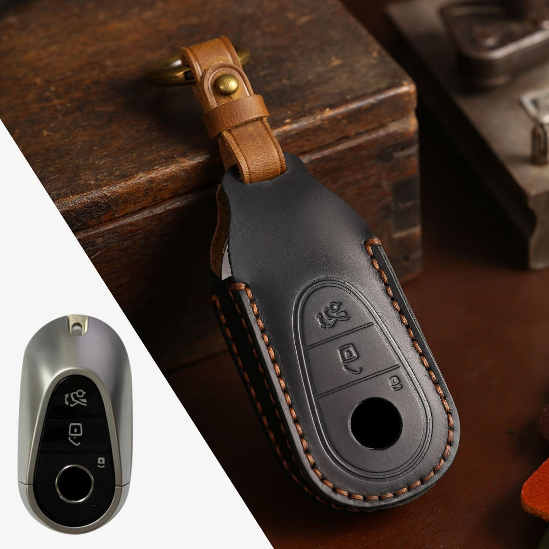 Mercedes Benz Leather Car Key Cover 3 Button