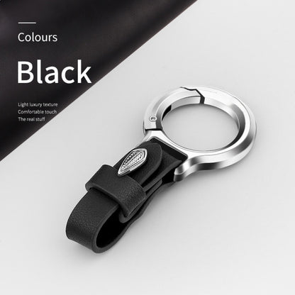 Top layer cowhide zinc alloy keychain