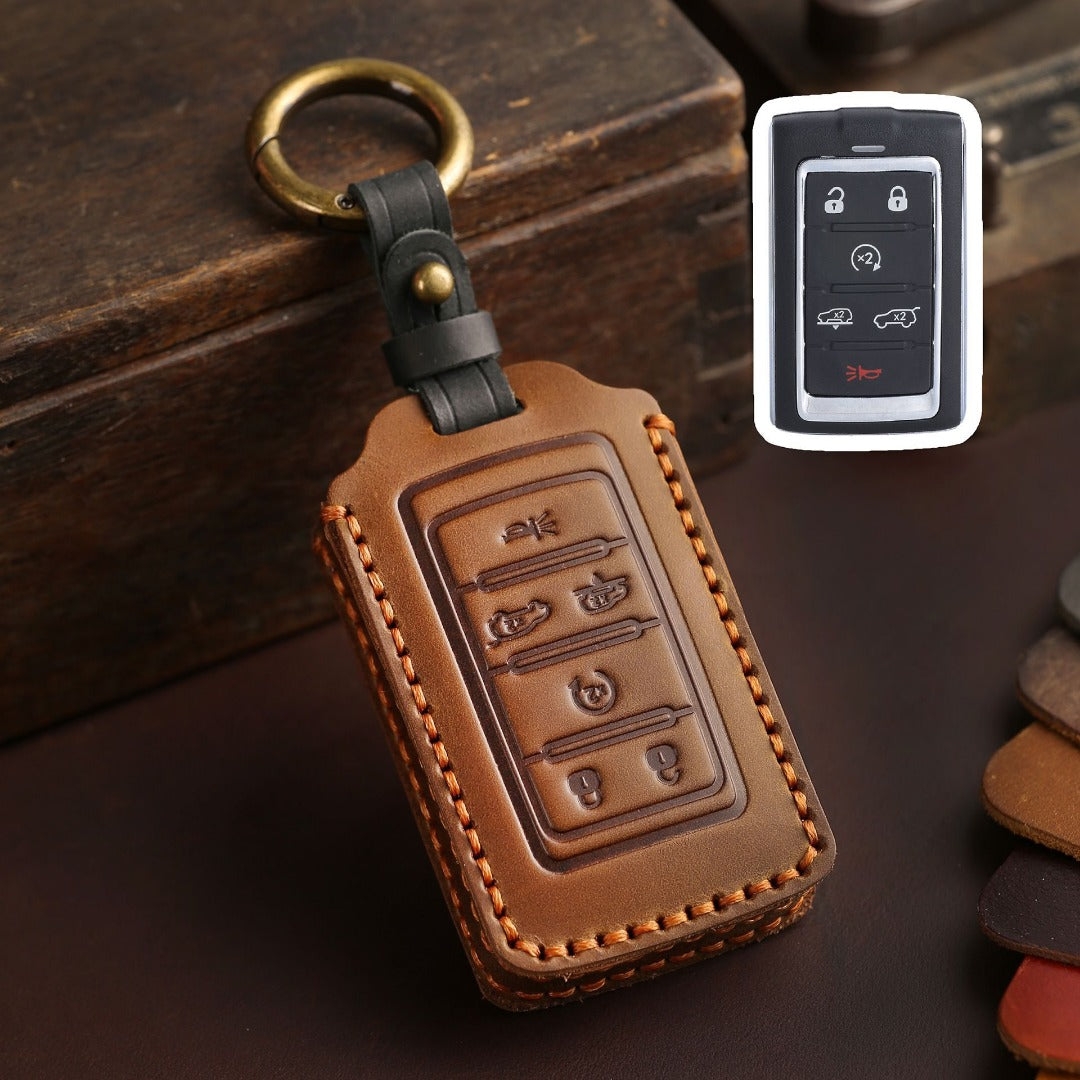 Jeep Leather Car Key Cover 5,6 Button