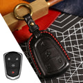 Carsine Cadillac Leather Key Cover - Premium Protector for All Models Black / A