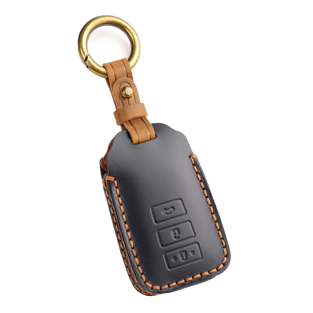 Carsine Toyota Yaris Vios Leather Car Key Cover 2,3 Button Black / 2 Button