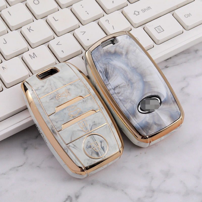 Carsine Kia Car Key Case Gold Inlaid With Jade Grey / Key case