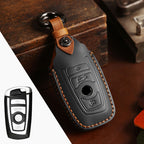 Carsine BMW Leather Car Key Cover 2,3 Button Black / 3 Button