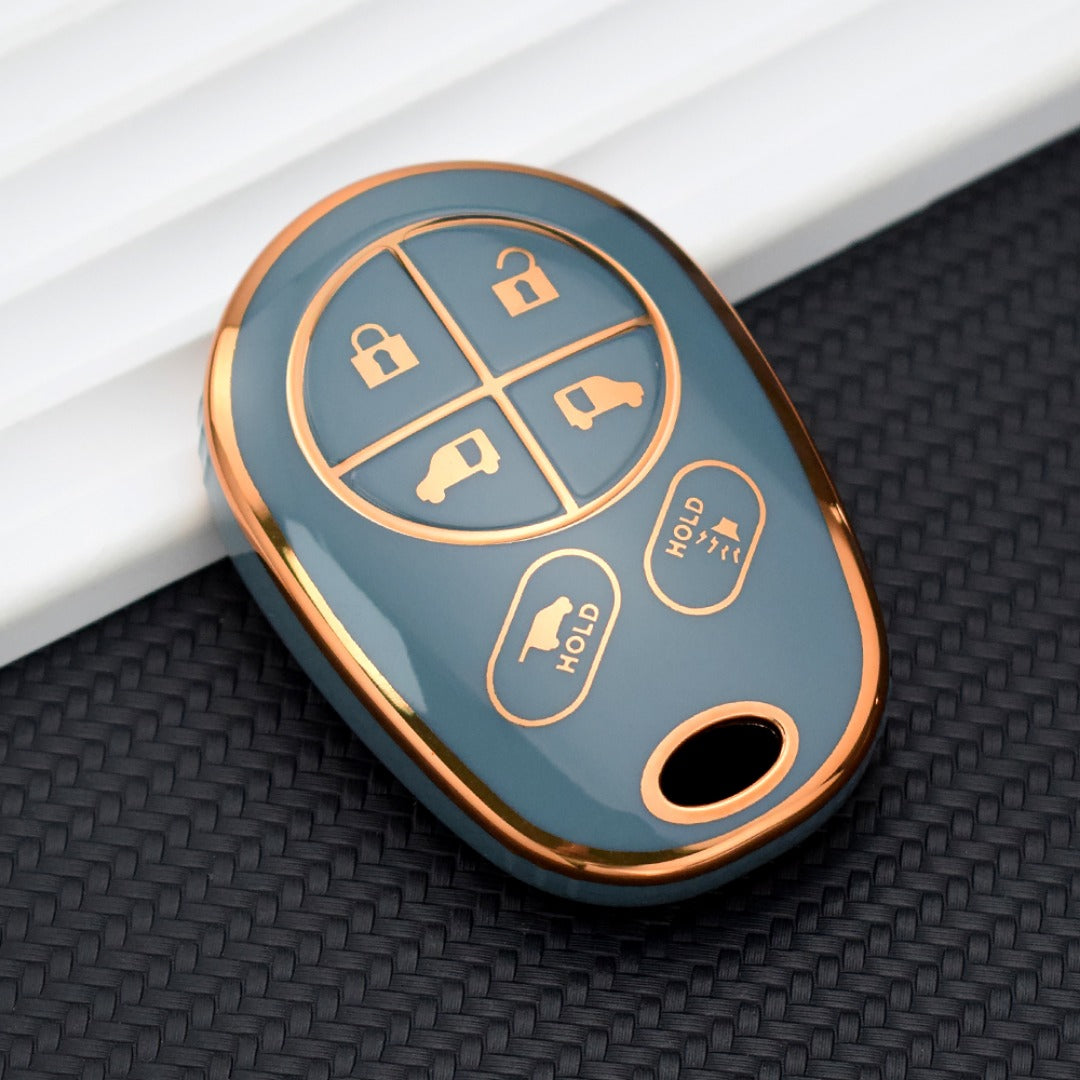 Toyota Sienna Tacoma Tundra Highlander Car Key Case Golden Edge