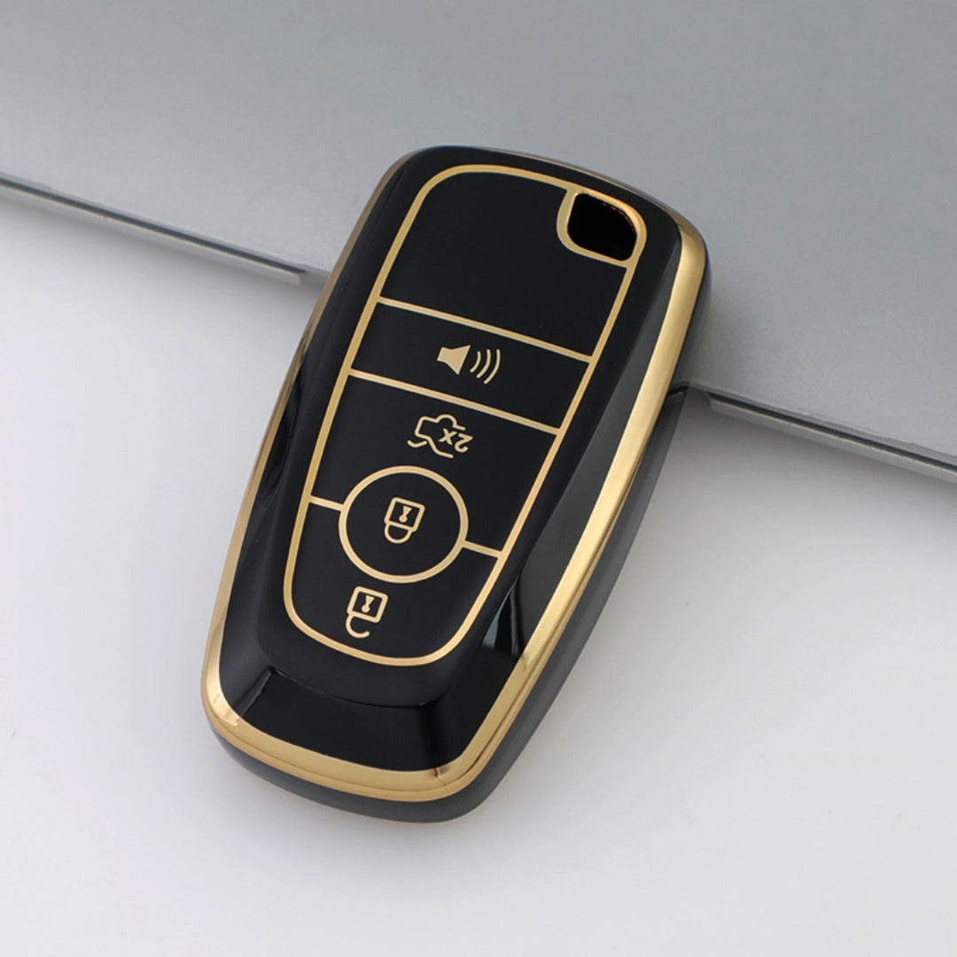 Ford Car Key Case Golden Edge