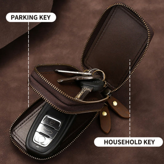 Universal Leather Double Layer Car Key Bag Suitable for All Models