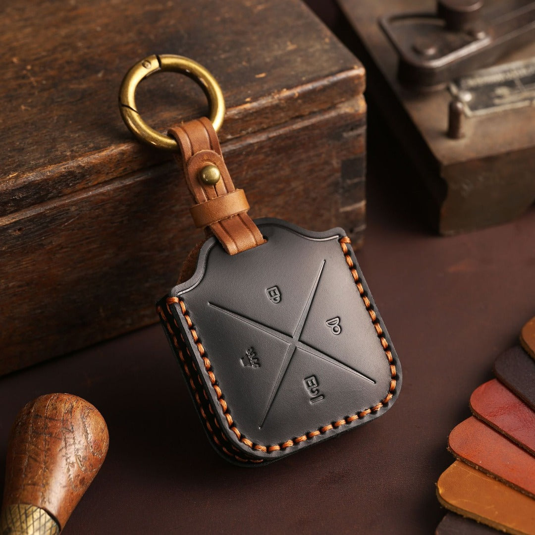 Buick E5 E4 Leder-Autoschlüsselhülle mit 4 Tasten