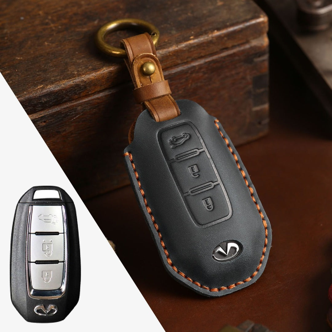 Infiniti Leather Car Key Cover 3,4 Button