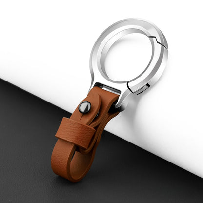 Top layer cowhide zinc alloy keychain