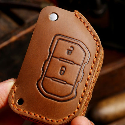 Jeep Wrangler Leather Car Key Cover 2,4 Button