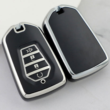 Isuzu Car Key Case Silver Edge