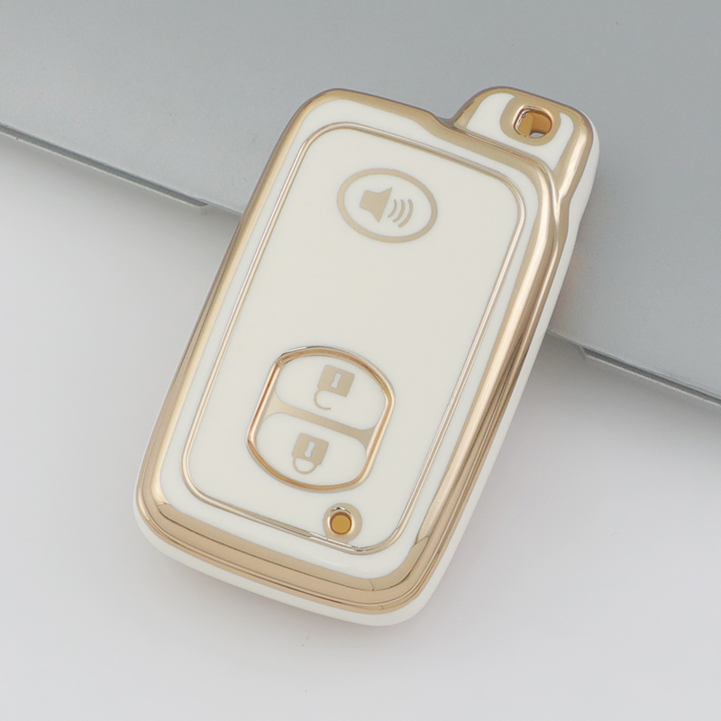 Carsine Toyota Car Key Case Golden Edge White / Key case