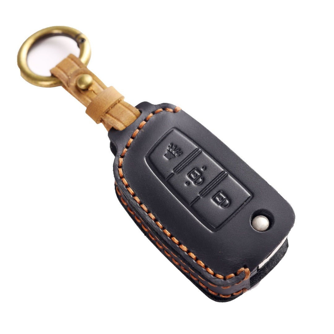 Nissan Sylphy Tiida X-Trail Qashqai Kicks Leather Car Key Cover 2,3 Button