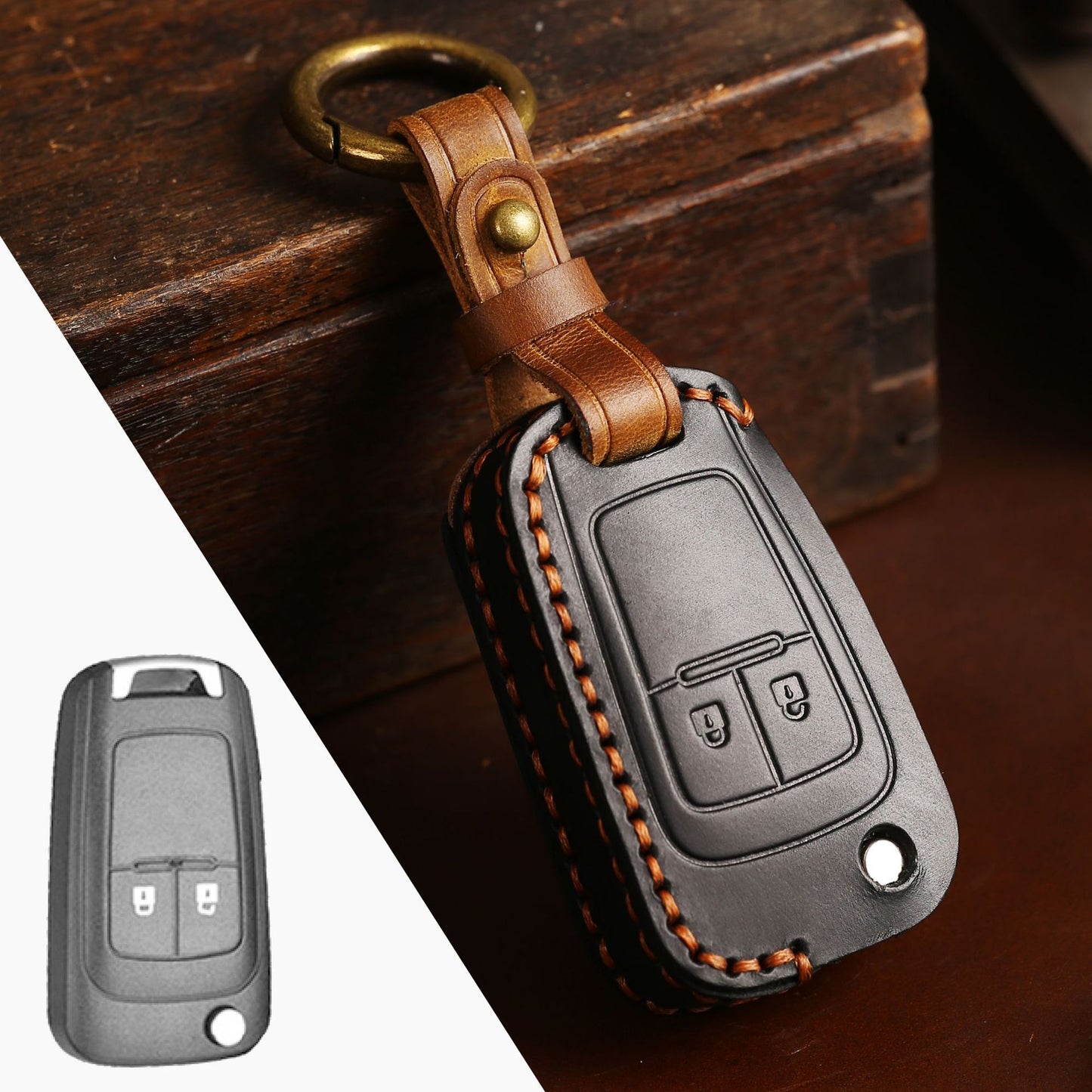 Buick Chevrolet Leather Car Key Cover 2,3,4,5 Button