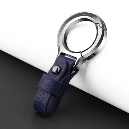 Top layer cowhide zinc alloy keychain