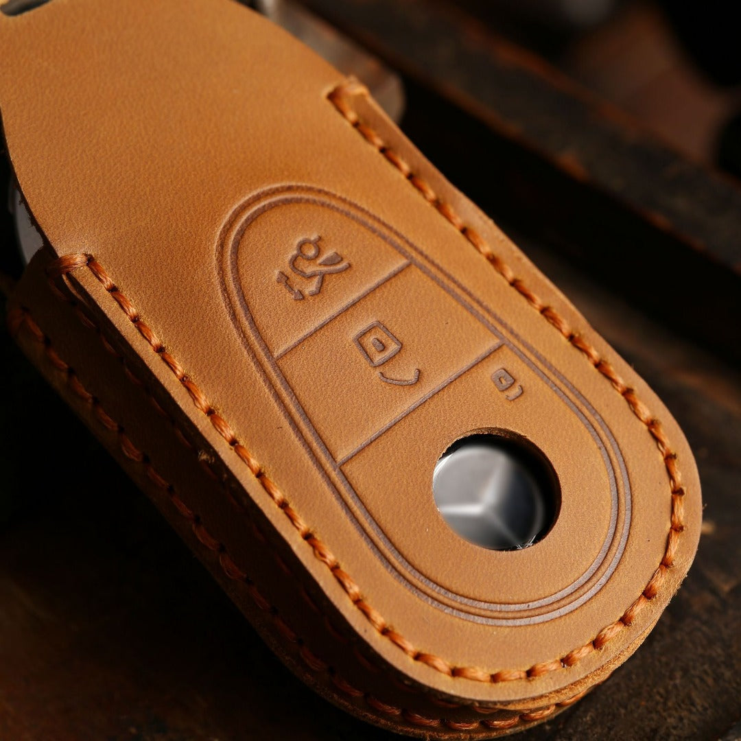 Mercedes-Benz Leder-Autoschlüsselhülle mit 3 Tasten