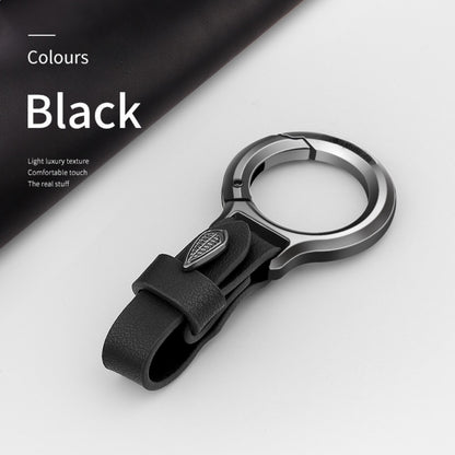 Top layer cowhide zinc alloy keychain