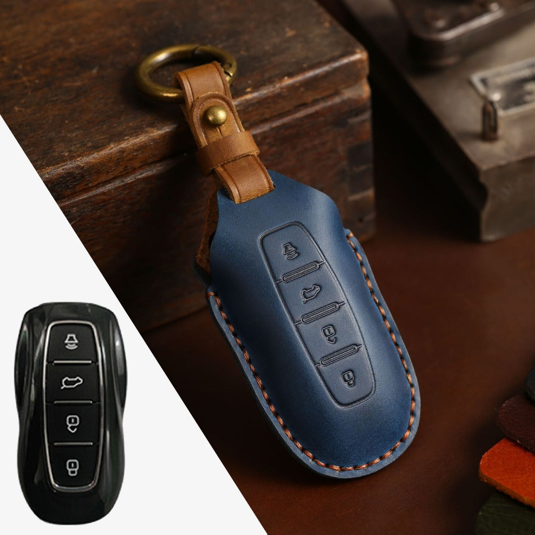 Ford Equator Leather Car Key Cover 4 Button