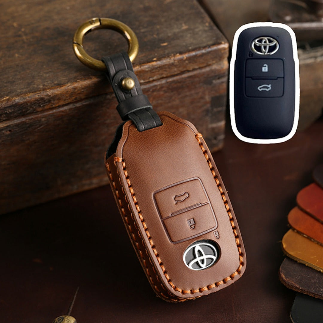 Toyota Yaris Leather Car Key Cover 2,3 Button