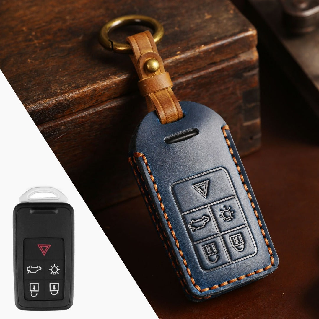 Volvo XC60 Leather Car Key Cover 5,6 Button