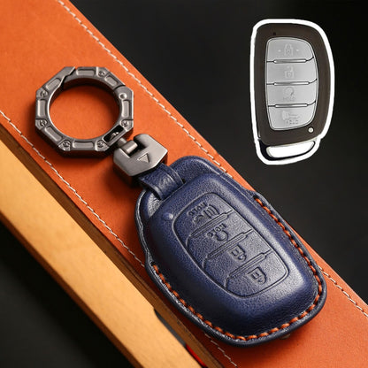 Hyundai Leather Car Key Cover 4 Button