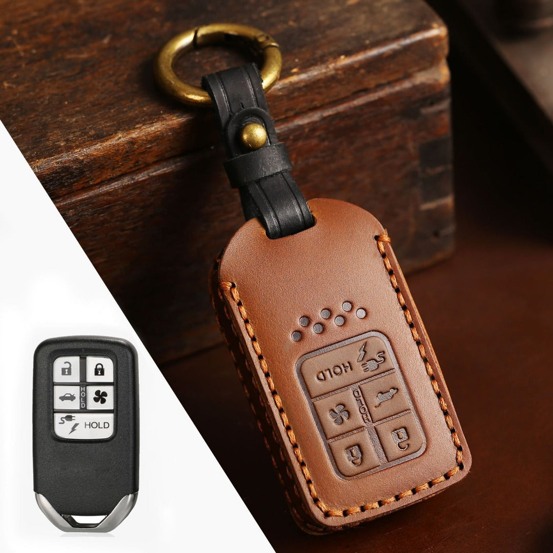 Honda CRV Lingpai XRV Civic Odyssey Elysion Accord Guandao Fit Leather Car Key Cover 2,3,4,5,6 Button