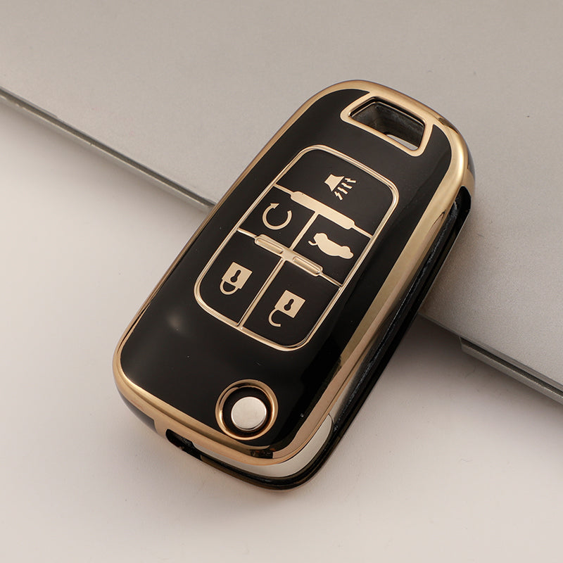 Carsine Chevrolet Car Key Case Golden Edge Black / Key case