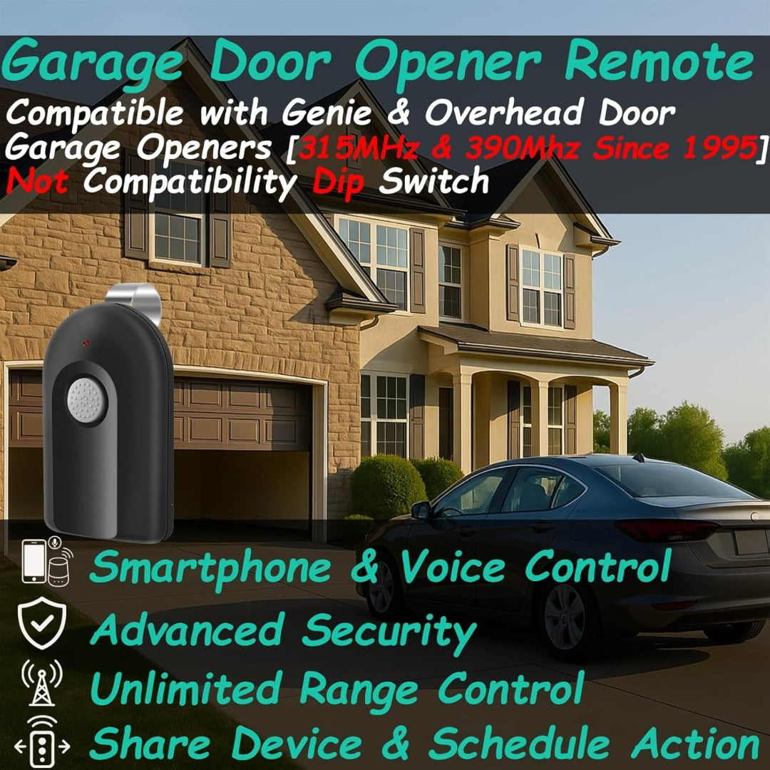 Carsine Replacement Garage Door Opener Remote Compatible with Genie Garage Door Opener ACSCTG Type 1 390MHZ Black / 2 PCS