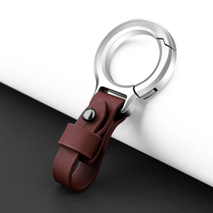 Top layer cowhide zinc alloy keychain