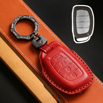 Hyundai Leather Car Key Cover 4 Button