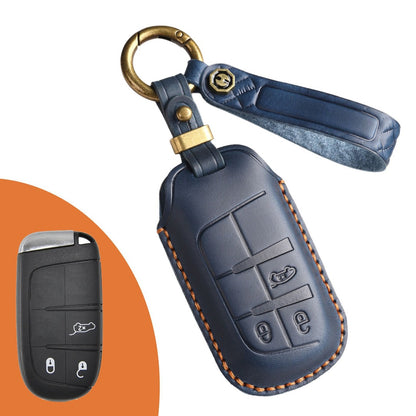 Jeep Leather Car Key Cover 3 Button