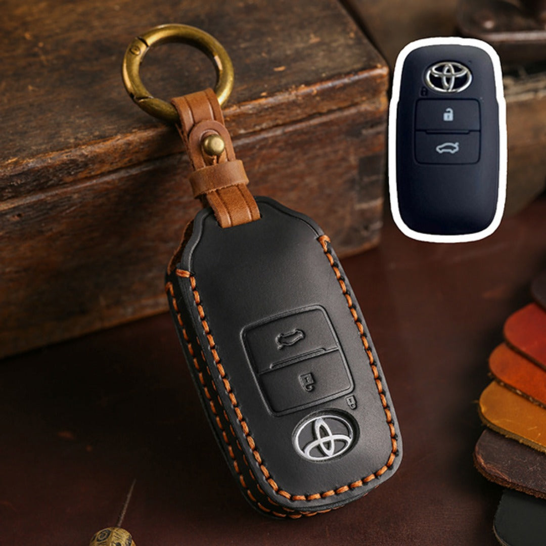 Toyota Yaris Leather Car Key Cover 2,3 Button