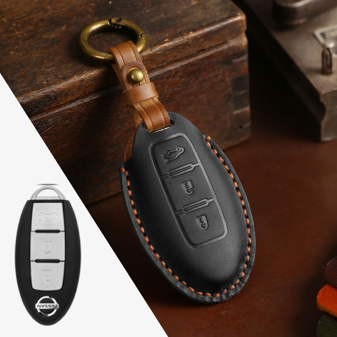 Nissan X-Trail Qashqai Tiida Teana Sylphy Leather Car Key Cover 2,3,4 Button