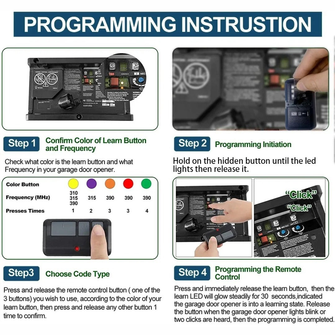 Premium 3 PCS Garage Door Remote Control for Liftmaster/Chamberlain/Craftsman 893LM 893Max - Smooth Operation and Compatibility Assurance