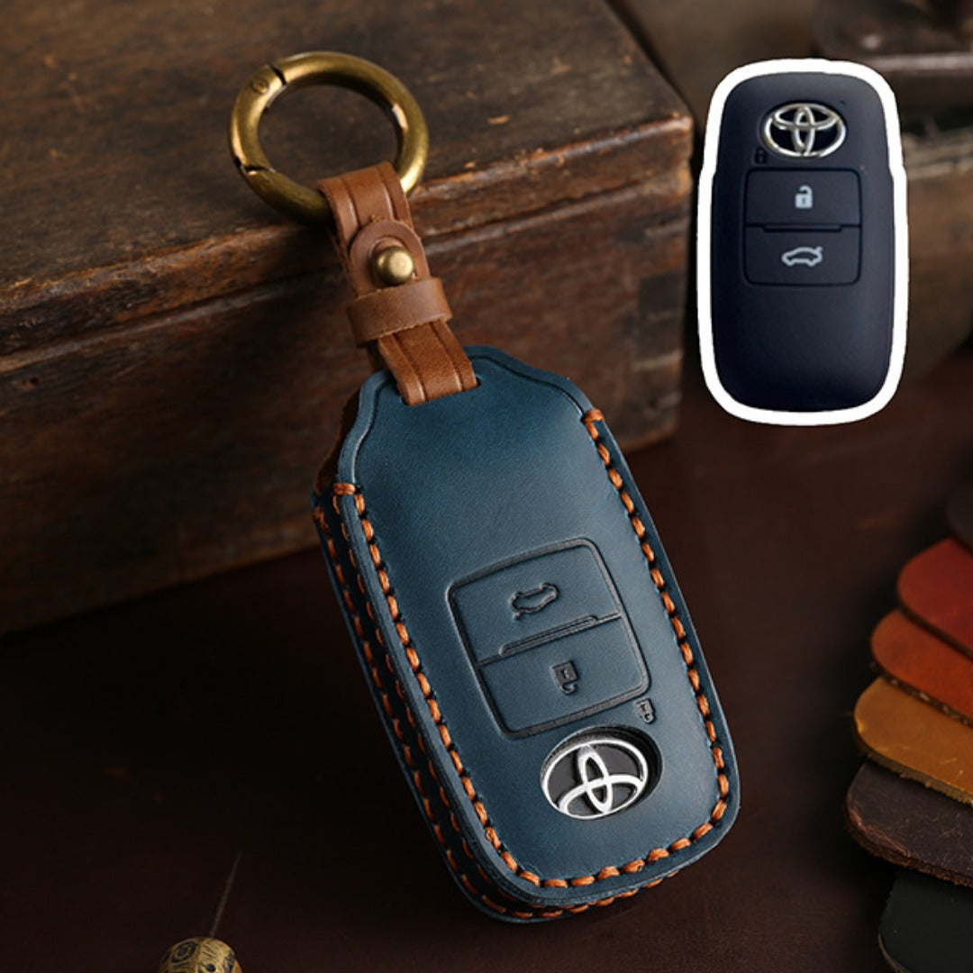 Toyota Yaris Leather Car Key Cover 2,3 Button