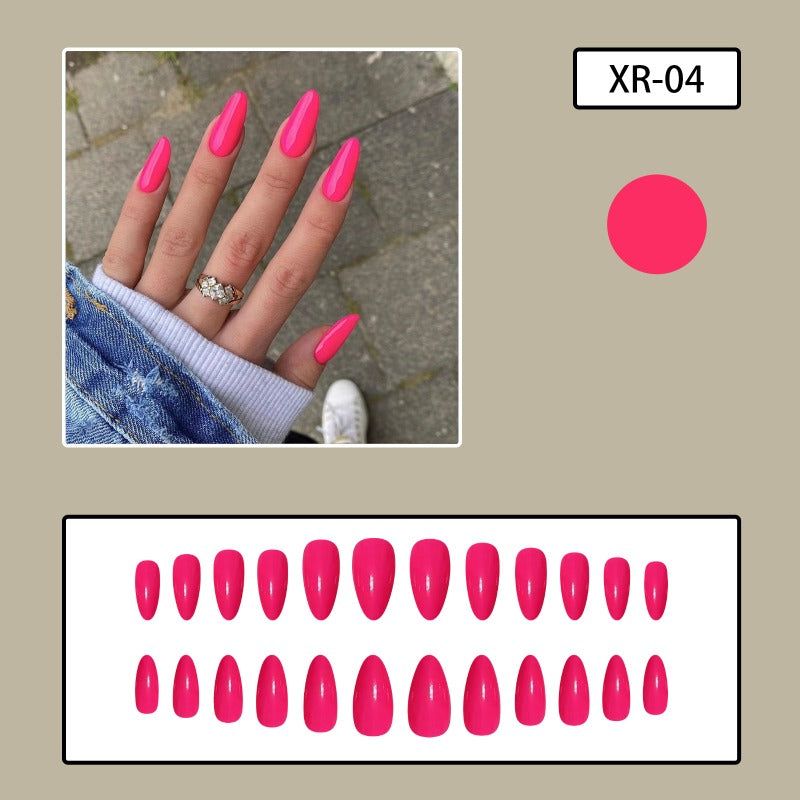 Carsine 24 Pcs Pink Acrylic Fake Nails Press On