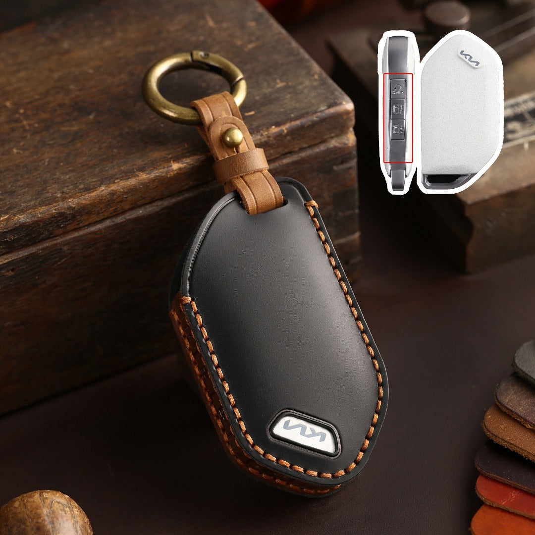 Kia Leather Car Key Cover 5,6,7,8,9 Button