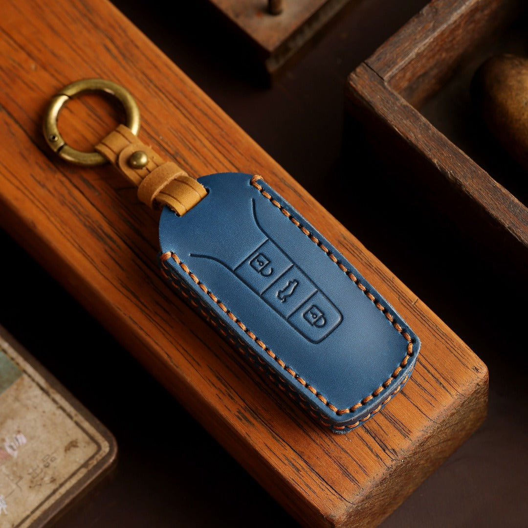 Volkswagen Touareg Autoschlüsselhülle aus Leder mit 3 Tasten