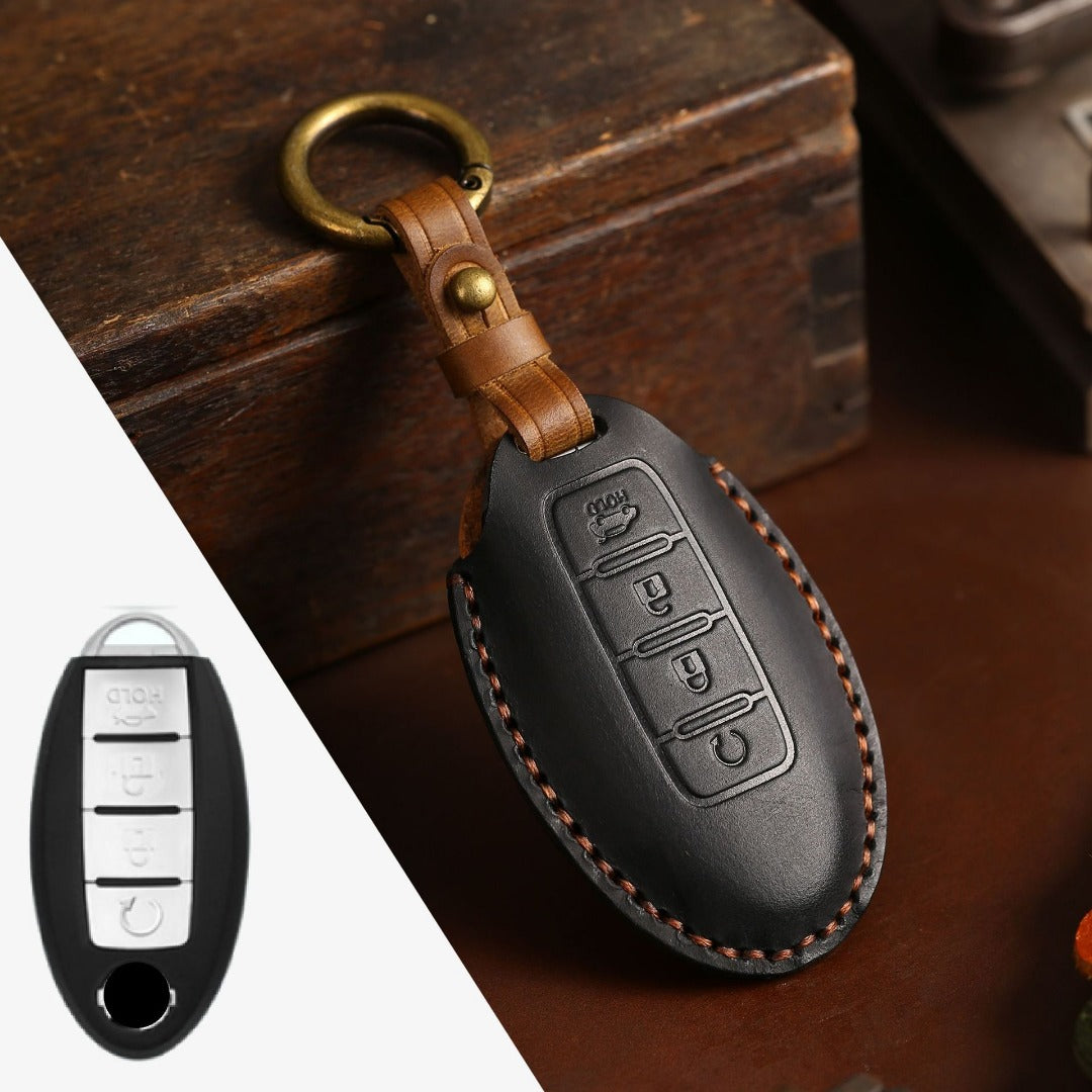 Nissan X-Trail Qashqai Tiida Teana Sylphy Leather Car Key Cover 2,3,4 Button